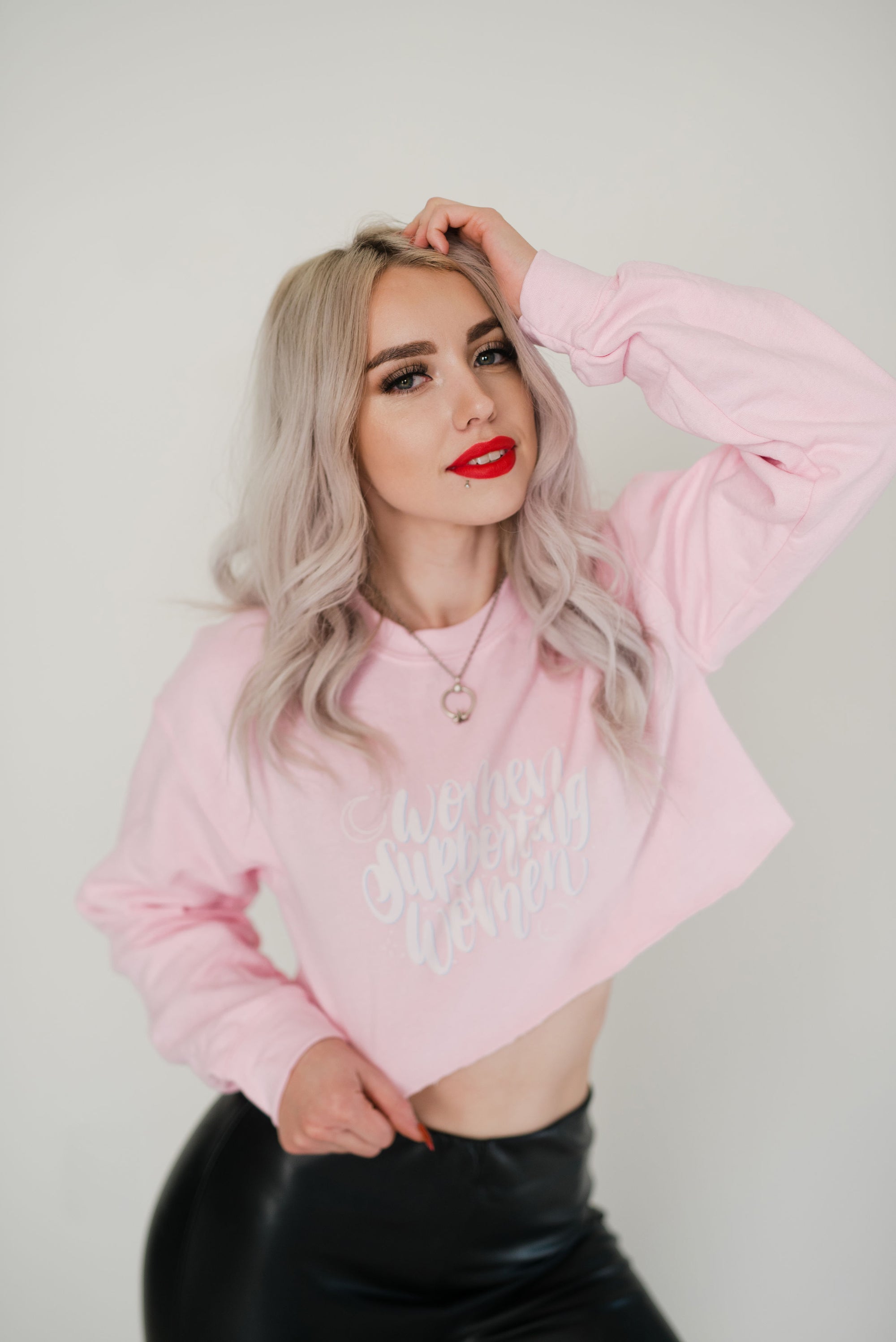Women Supporting Women Cropped Crewneck